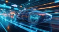 As the car accelerates the holographic display shows a dynamic graph of the engines performance with data and statistics