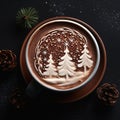 Moonlit Forest Magic: A Transparent Hot Chocolate Tree in a Coll