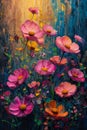 Enchanting Blooms: A Vibrant Spring Morning in the Pink Cosmos F