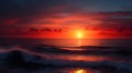Golden Horizon: A Breathtaking Sunset Over the Vast Expanse of Sea. Royalty Free Stock Photo