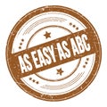 AS EASY AS ABC text on brown round grungy stamp Royalty Free Stock Photo