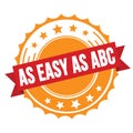 AS EASY AS ABC text on red orange ribbon stamp Royalty Free Stock Photo