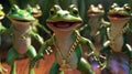 As the final round approaches one frogs croak turns into an epic rap battle complete with flashy dance moves and a gold Royalty Free Stock Photo