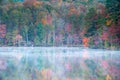 Fog and Water Reflections Lake Pinnacle Autumn SC Royalty Free Stock Photo