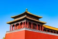 Mao Zedong is hung in the Forbidden City Tiananmen Gate Tower in Beijing China