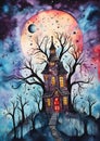 Enchanted Dreams: A House Tree\'s October Transformation into a D