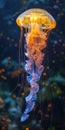 Mesmerizing Depths: A Visual Symphony of Jellyfish and Contrasti