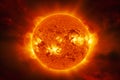 Radiant Sun: A Stunning Closeup of a Fiery Yellow Star Against a