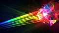 As if by magic the black background is transformed as bold and vivid colors play against it in a stunning rainbow prism