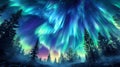 As if pulled from a fairytale the Aurora Spectacle backdrop captures the enchantment of the Northern lights with rays of