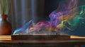 As the incense burns wisps of rainbowcolored smoke twist and turn creating a truly enchanting atmosphere