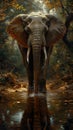 Powerful Pachyderm: A Majestic Journey through the Vibrant Jungl Royalty Free Stock Photo
