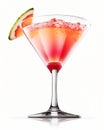 Cosmopolitan Cocktail served in a glass on a white background. Generative AI. Royalty Free Stock Photo