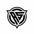 AS logo with triangle shape and circle with outline rounded design template Royalty Free Stock Photo