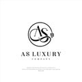 AS luxury Letter AS logo Design Template Premium Design Modern and Creative logo design inspiration vector illustration Royalty Free Stock Photo