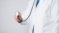 As a medical professional, physician in hospital clinic relied on their stethoscope, extensive knowledge of medicine to provide Royalty Free Stock Photo