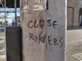 Rikers Island, Close Rikers Graffiti, NYC, NY, USA Royalty Free Stock Photo