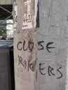 Incarceration, Rikers Island, Close Rikers Graffiti, NYC, NY, USA Royalty Free Stock Photo