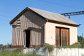 Abandoned railroad wood and iron shed South Africa