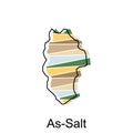 As Salt on a geographical map of Jordan, Vector Design Template. Editable Stroke