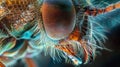 As seen through a microscope the intricate network of nerves and muscles that control an insects mouthparts is a Royalty Free Stock Photo