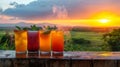 Sunset Sips A Symphony of Flavors at Dusk Royalty Free Stock Photo