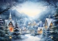 Enchanting Winter Wonderland: A Magical Village Church Road Amid