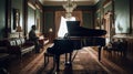 A person playing the piano in an elegant room created with Generative AI