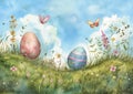 Easter Morning Magic: A Whimsical Encounter with Eggs, Butterfli