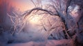 Frozen Wonderland: An Enchanting Sunset in Siberia\'s Icy Anomali