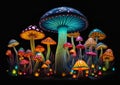 Enchanting Glowing Fungi: A Psychedelic Wonderland of Light and