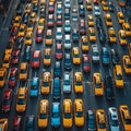 Stalled cars on the highway, a common traffic scene. Royalty Free Stock Photo