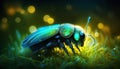 Twilight\'s Delight, A Beautiful Firefly Illuminates the Night. Generative AI