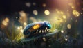 Twilight\'s Delight, A Beautiful Firefly Illuminates the Night. Generative AI