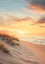 Enchanting Dunes: A Serene Springtime Portrait of a Lone Horse o