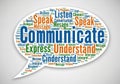 As talk, speak, chat, and listen. Words are arranged in different sizes Royalty Free Stock Photo
