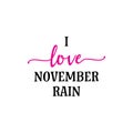 November rain in love quote with umbrella