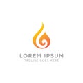 Logo Design with Abstract Fire Icon with swirl icon Royalty Free Stock Photo