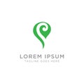 Logo design with green swirl icon Royalty Free Stock Photo