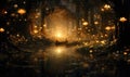 As twilight settles over the forest, a breathtaking spectacle of twinkling lights transforms the night into a wonderland