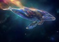 Whale in the Cosmos: A Celestial Encounter with the Luminous Win Royalty Free Stock Photo