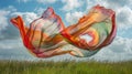As the wind picks up speed the fabric responds with more vigor and intensity creating a visually striking display of Royalty Free Stock Photo