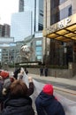 Trump International Hotel & Tower, Women`s March, Central Park West, NYC, NY, USA Royalty Free Stock Photo