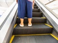 As you make your way down the escalator, Royalty Free Stock Photo