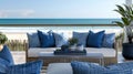 As you step out onto the balcony you are greeted with stunning views of the beach and ocean. The outdoor seating area is