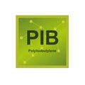 Vector symbol of polyisobutylene Ã¢â¬â PIB polymer on the background from connected macromolecules Royalty Free Stock Photo