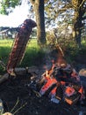 Asado de campo / countryside barbecue - pampa Argentina Royalty Free Stock Photo
