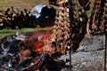 Asado, traditional dish in Argentina, is a roasted meat of beef or various other meat Royalty Free Stock Photo