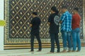 A group of Muslim men praying together