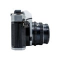 Asahi Pentax K-1000 film camera, side view. Isolated on white background with clipping path Royalty Free Stock Photo